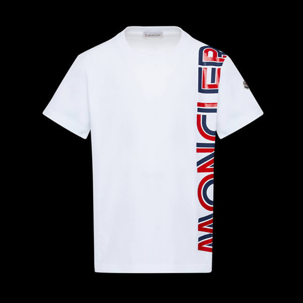 大人もOK 12-14 モンクレール キッズ コピー アンファン ロゴ 半袖 Tシャツ 9548C7262083092T001