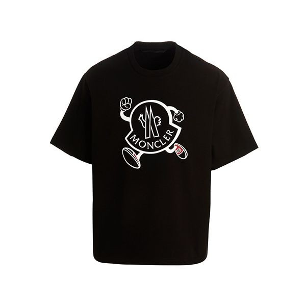 人気話題コラボ！【モンクレール 偽物】ロゴプリント クルーネックTシャツ 2色 8C00010M2643999