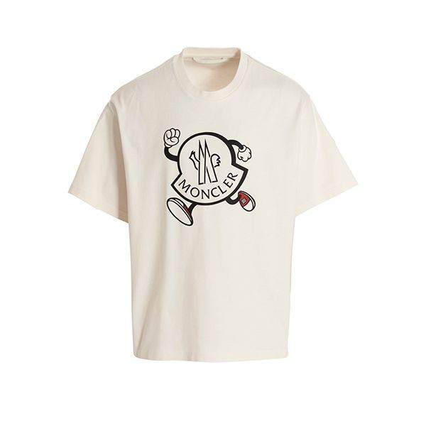 人気話題コラボ！【モンクレール 偽物】ロゴプリント クルーネックTシャツ 2色 8C00010M2643999