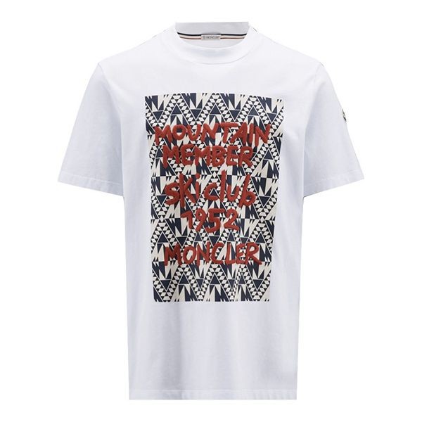 日本未入荷モンクレール Tシャツ パロディ グラフィックモチーフ 白 H20918D000048390T001