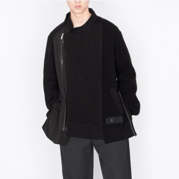 ディオール ジャケット 偽物 SACAI ニット ハイブリッド ウール 213M439AT453_C989