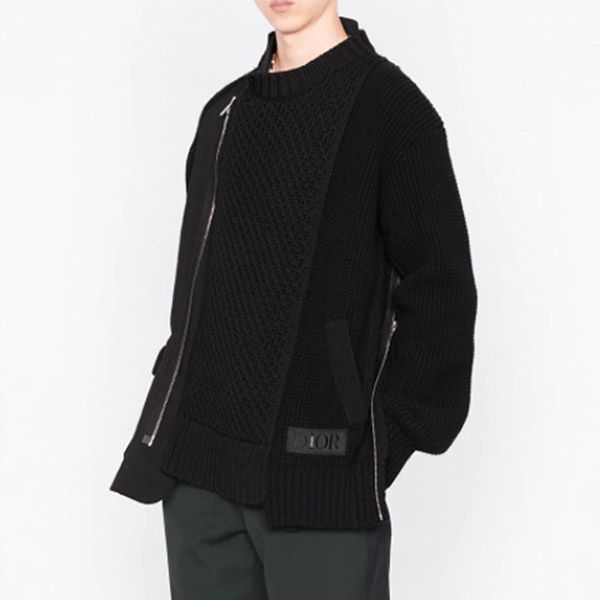 ディオール ジャケット 偽物 SACAI ニット ハイブリッド ウール 213M439AT453_C989