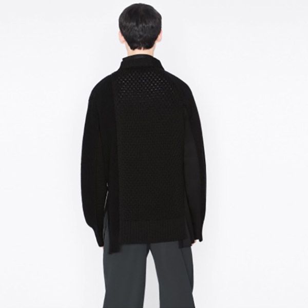 ディオール ジャケット 偽物 SACAI ニット ハイブリッド ウール 213M439AT453_C989