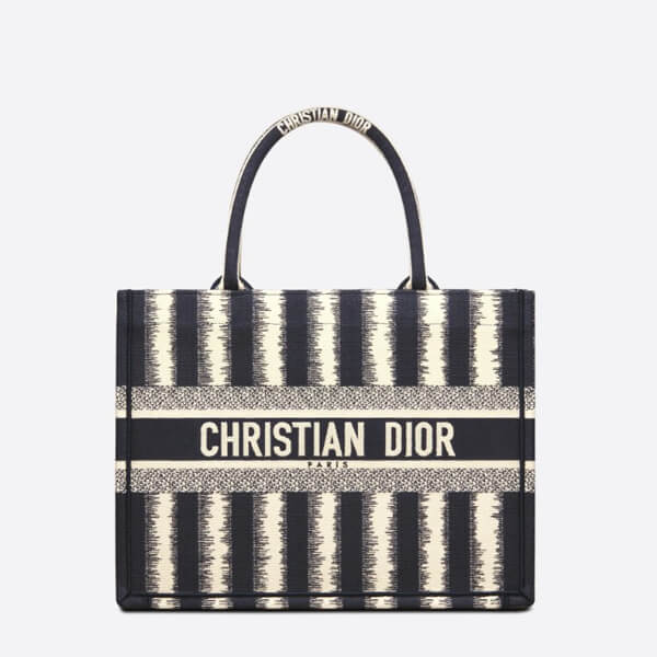 ディオール ブックトート コピー BOOK TOTE スモールバッグ D-Stripes エンブロイダリー M1296ZRFQ_M928