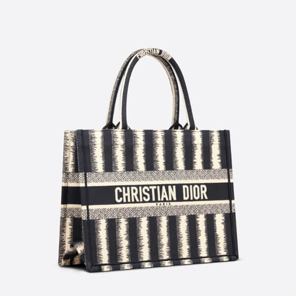 ディオール ブックトート コピー BOOK TOTE スモールバッグ D-Stripes エンブロイダリー M1296ZRFQ_M928