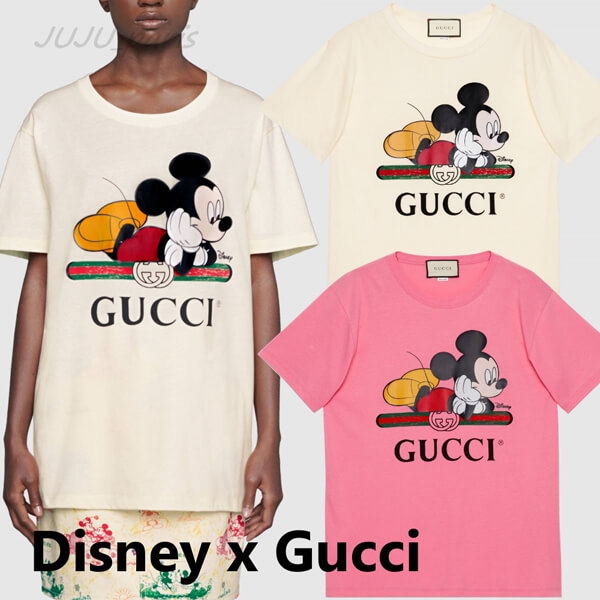 ミッキー 偽物 Tシャツ 限定コラボ グッチ×Disney★2020SS★グッチ Tシャツ 偽物 ミッキーマウス★2色 492347 XJB7W 9756