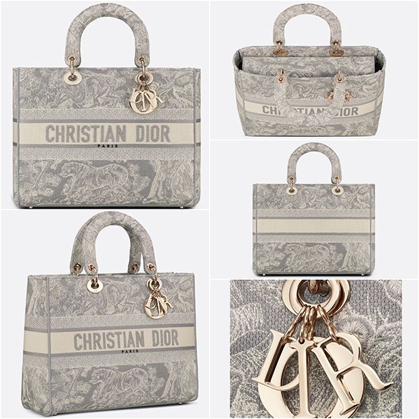 レディディオール 偽物 ディオール カナージュ コピー【入手困難】LARGE LADY D-LITE BAG★Toile de Jouy Reverse M0566ORGO_M928