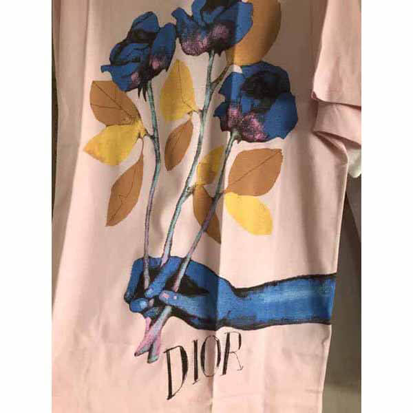 関税送料込 ディオール Tシャツ コピー AND ALEX FOXTON フラワー プリント Tシャツ