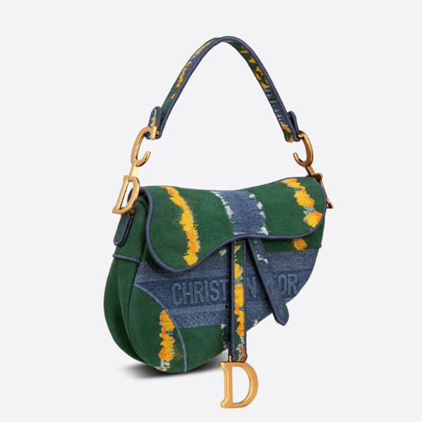 ディオール サドル 偽物 SADDLE OBLIQUE バッグ Tie & エンブロイダリー デニム M0446CJAQ_M042