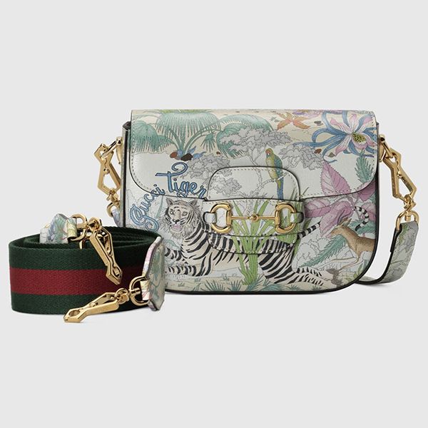 【グッチ 偽物】Tiger ホースビット1955 ミニバッグ 677266UTIBC 9177 新年コラボ