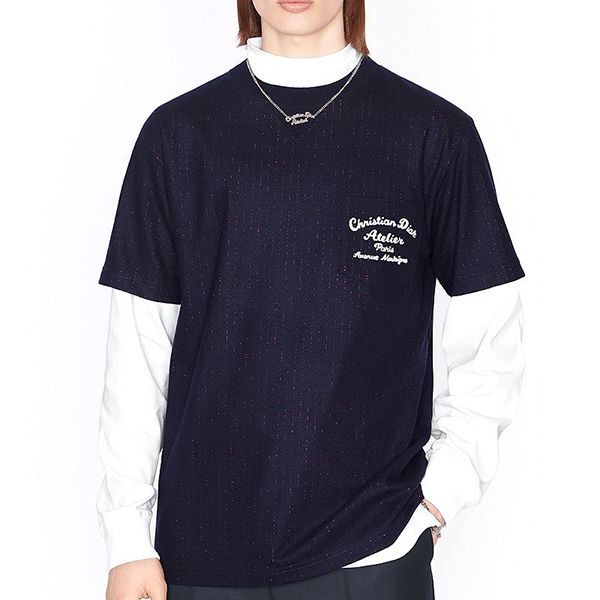 ディオール Tシャツ 偽物 オーバー アトリエ ロゴ ウール 新作 213J637A0739_C870