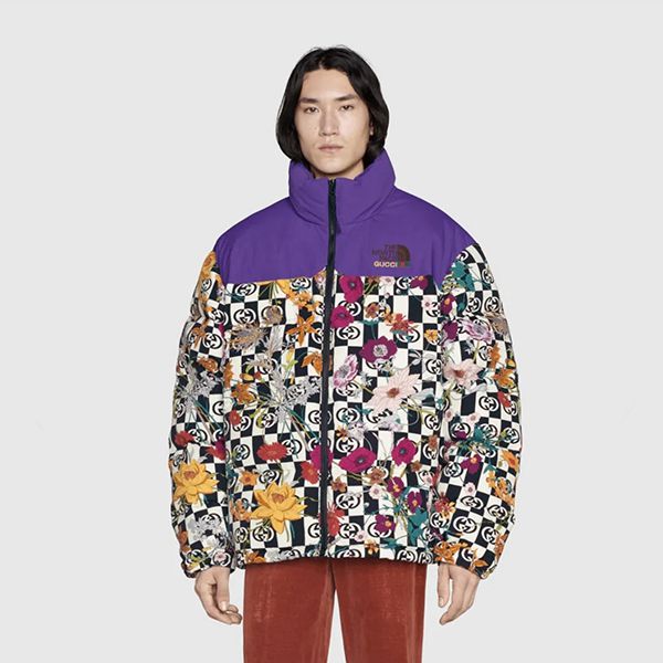 ノースフェイス グッチ スーパーコピー floral ダウンジャケット