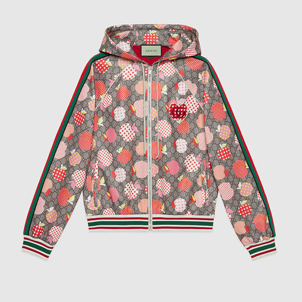 【2021-22 AW】グッチ レポム ジャケット 偽物 アップル＆ハート フード付き GG リンゴ 663571 XJDOD 5943