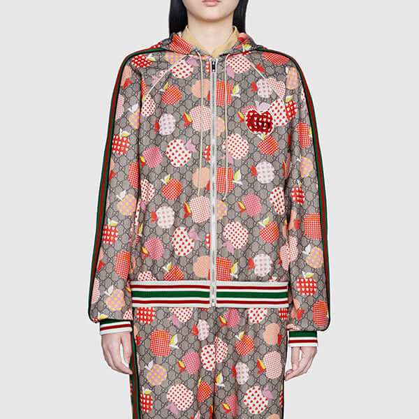 【2021-22 AW】グッチ レポム ジャケット 偽物 アップル＆ハート フード付き GG リンゴ 663571 XJDOD 5943