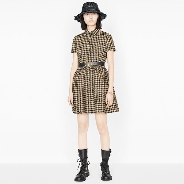 【22SSNEW】ディオール ワンピース コピー women/NATURAL DIOR DAY DRESS 千鳥格子ドレス