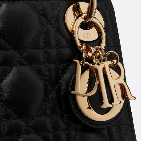 レディディオール カナージュ コピー MINI LADY LAMBSKIN BAG​ミニ ハンドバッグ / black CAL44500_N0
