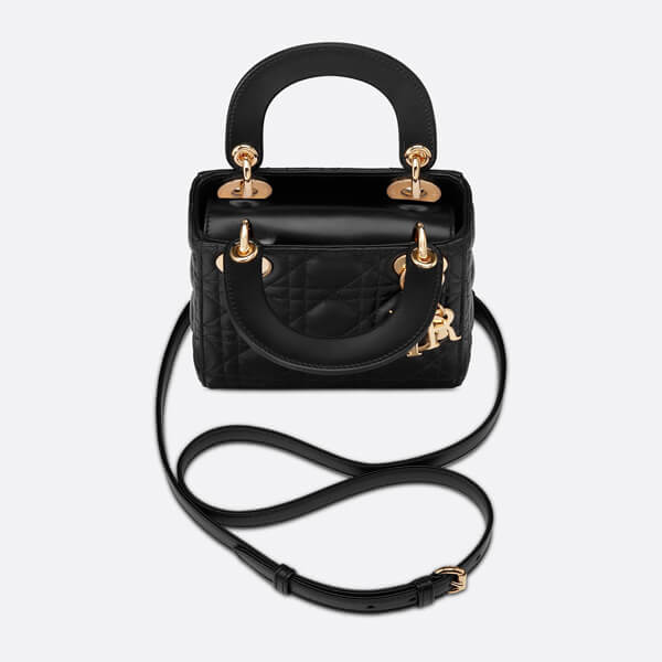 レディディオール カナージュ コピー MINI LADY LAMBSKIN BAG​ミニ ハンドバッグ / black CAL44500_N0