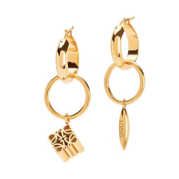 ロエベ  ピアス コピー Anagram Asymmetric earrings J821239X02