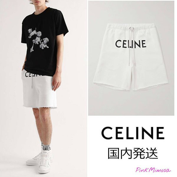 【人気商品】/セリーヌ/ロゴプリント ショートパンツ 偽物