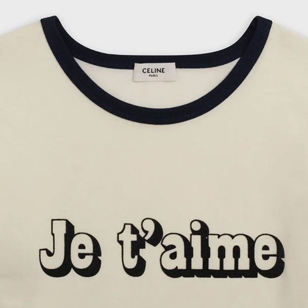 【新作限定】セリーヌ_women/フロックコットン ジュテームTシャツ