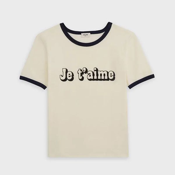 【新作限定】セリーヌ_women/フロックコットン ジュテームTシャツ