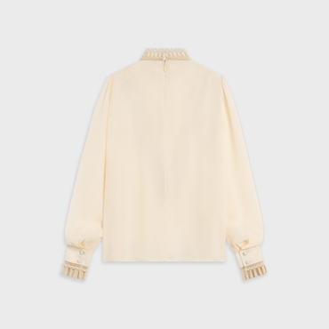 セリーヌ VISCOSE 偽物ジョーゼット ビクトリアン ブラウス2B292243G.01VA
