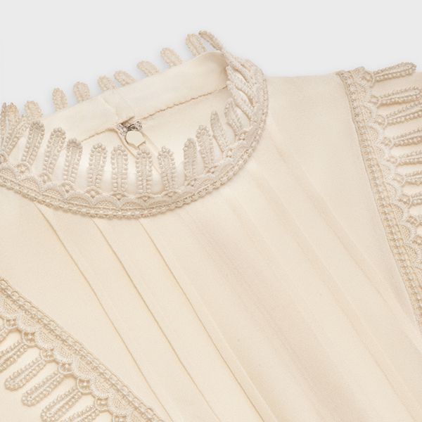 セリーヌ VISCOSE 偽物ジョーゼット ビクトリアン ブラウス2B292243G.01VA