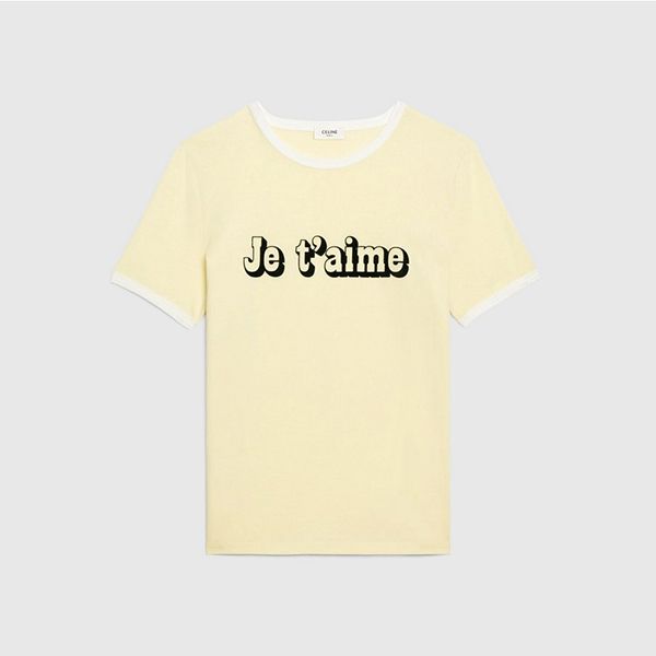 芸能人御用達！セリーヌ JE T\'AIME コットンTシャツ スーパーコピー 2色