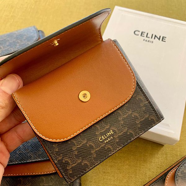 【セリーヌ 財布 偽物】Double Flap Origami Wallet トリオンフキャンバス