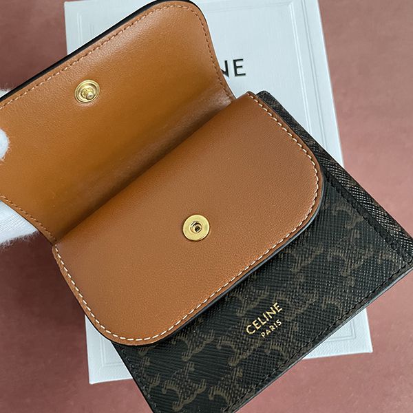 【セリーヌ 財布 偽物】Double Flap Origami Wallet トリオンフキャンバス