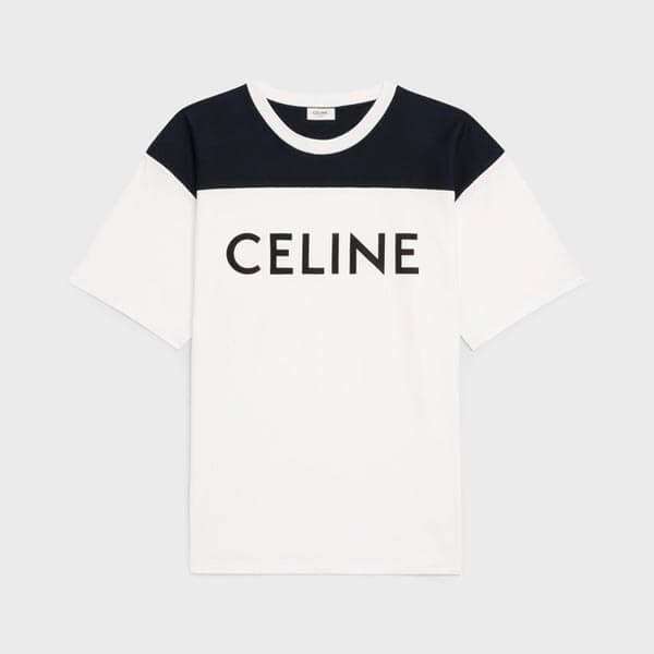 セリーヌ パロディ tシャツ ルーズ Tシャツ ツートーン コットンジャージー 2X839501F.01CC