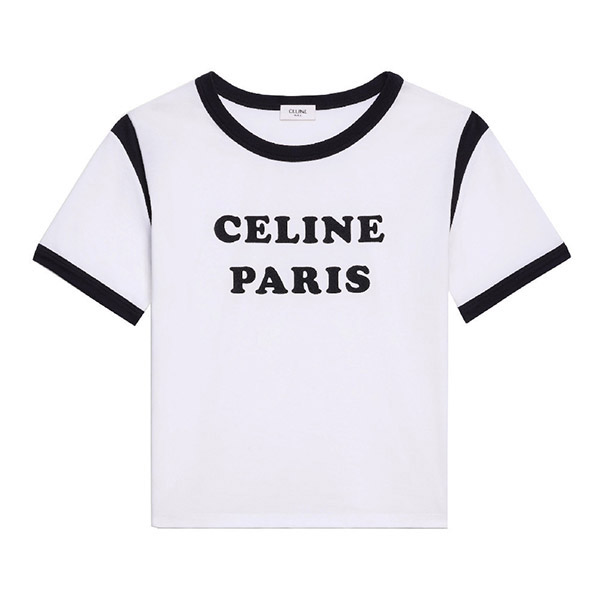 【セリーヌ】PARIS ボクシーTシャツ 偽物コットンジャージー2X890671Q