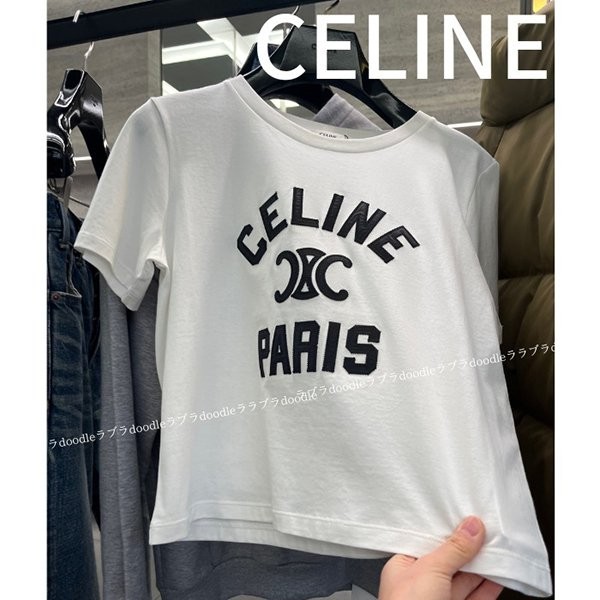 大注目セリーヌ PARIS Tシャツ 偽物 デイリーに セリーヌ コットンジャージー