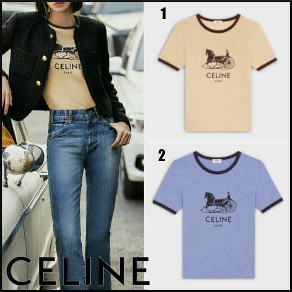 セリーヌ Tシャツ パロディ 大人の色味◇SULKY◇2X575485F.07BQ
