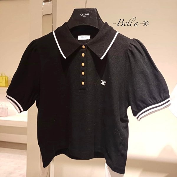 セリーヌ トリオンフ クロップドポロシャツ コピー【すぐ届く2023SS】