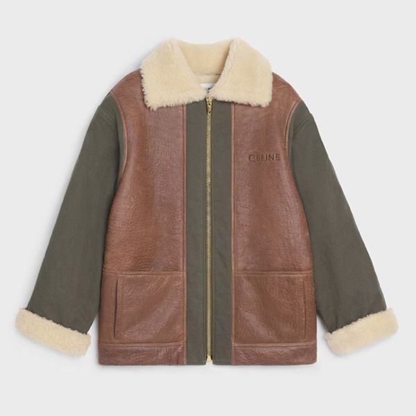 完売間近セリーヌ コピー ロゴ入り シアリング アーミーコート 2EC08676R.15KZ