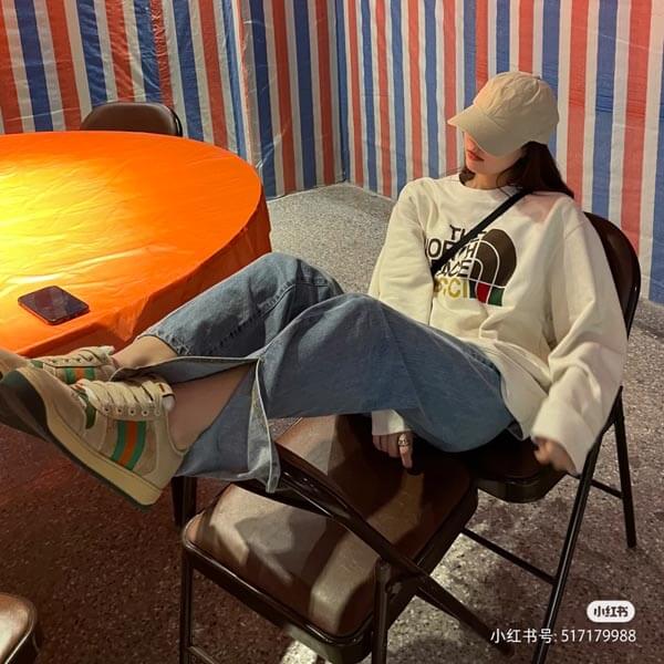 グッチ ノースフェイス 偽物 ポケモン THE NORTH FACE x グッチ コットンスウェットシャッツ ロゴ
