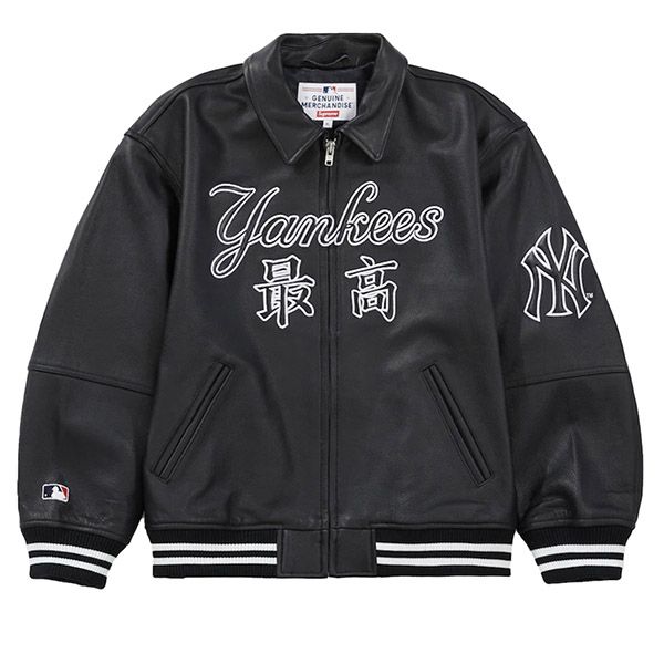 シュプリーム MLB「最高」偽物★Supreme x NYヤンキース★洗練された芸術★ロゴレザージャケット★
