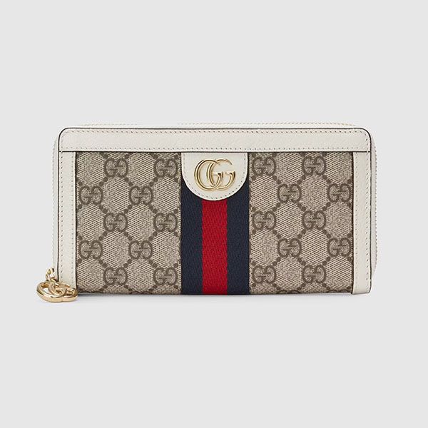 【人気商品】グッチ ウェブ ストライプ ジップアラウンドウォレット 偽物 523154 96IWG 9794