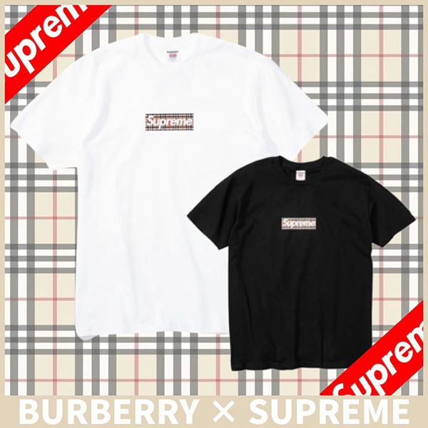 シュプリーム バーバリー Tシャツ 偽物 Box Logo Tee ボックスロゴ 2色