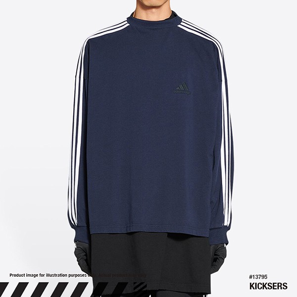 高品質バレンシアガ アディダス ロングスリーブTシャツ 偽物 Navy