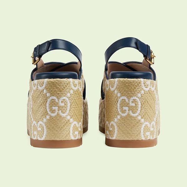 世界中で大人気☆グッチ プラットフォーム 厚底 サンダル 偽物 703791UWB809665