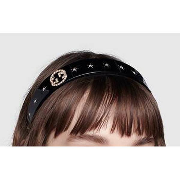 グッチ カチューシャ 偽物 クリスタル インターロッキングG ヘアバンド