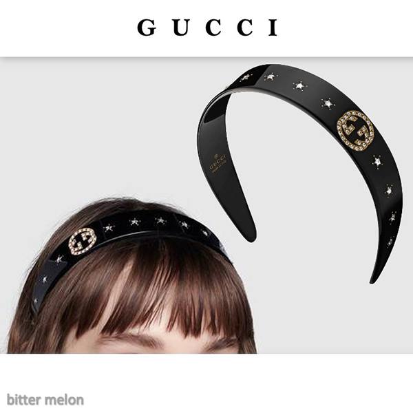グッチ カチューシャ 偽物 クリスタル インターロッキングG ヘアバンド