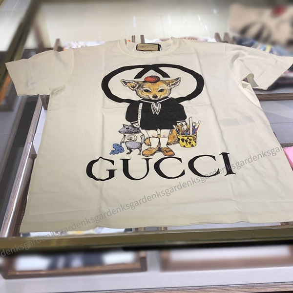 日本限定 グッチ×ヒグチユウコ 偽物コラボ★オーバーサイズTシャツ コピー 548334 XJDTN 9095