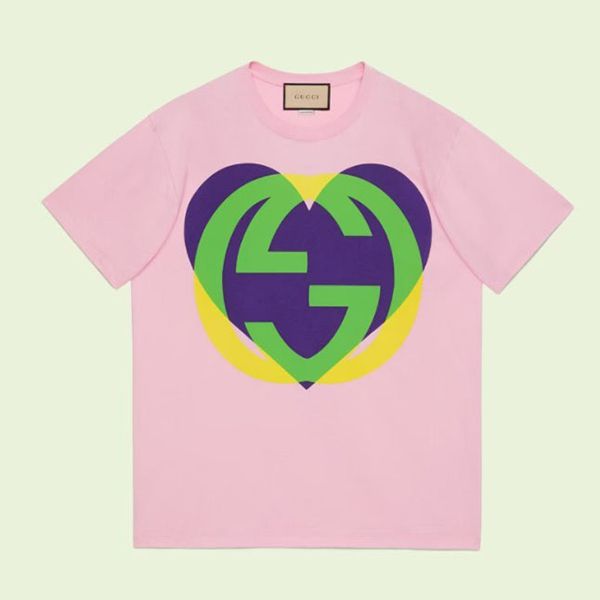 グッチ インターロッキングG ハート 偽物 オーバーサイズTシャツ コピー 即納 3色615044XJD639070