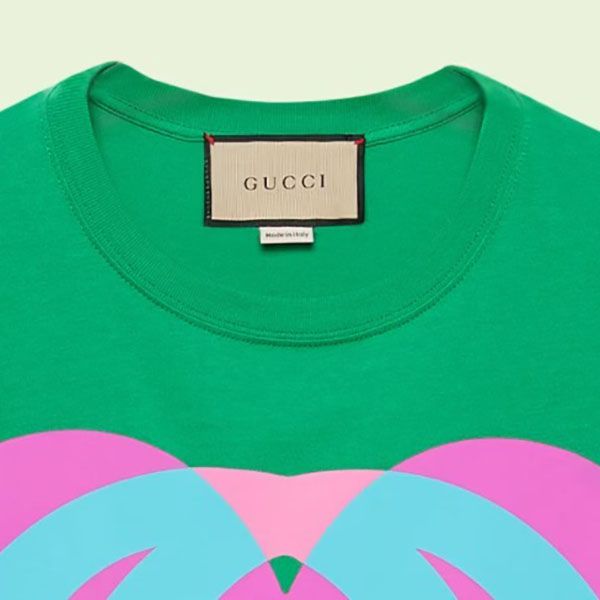 グッチ インターロッキングG ハート 偽物 オーバーサイズTシャツ コピー 即納 3色615044XJD639070