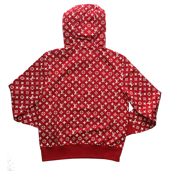 シュプリーム×ルイヴィトンスーパーコピー 限定 Box Logo Hooded Sweatshirtボックスロゴ パーカー スウェット モノグラム 赤