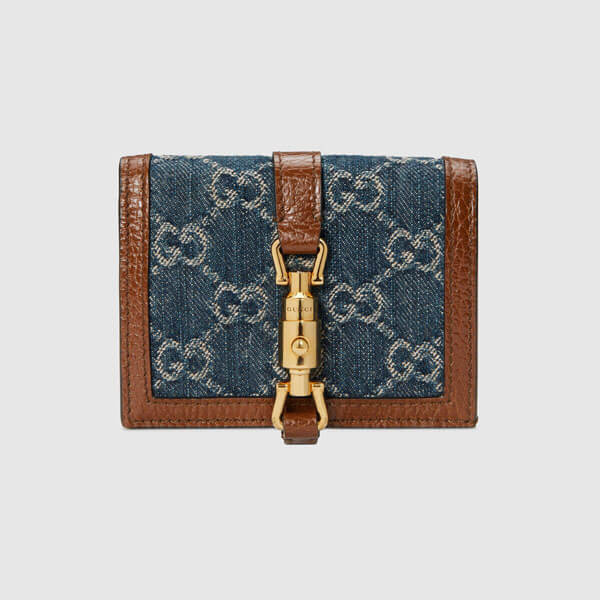 グッチ ミニ財布 偽物【グッチ】GG denim ジャッキー 1961 /カードケース ウォレット 645536 2KQGG 8375