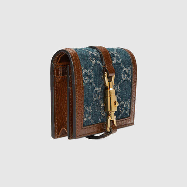 グッチ ミニ財布 偽物【グッチ】GG denim ジャッキー 1961 /カードケース ウォレット 645536 2KQGG 8375